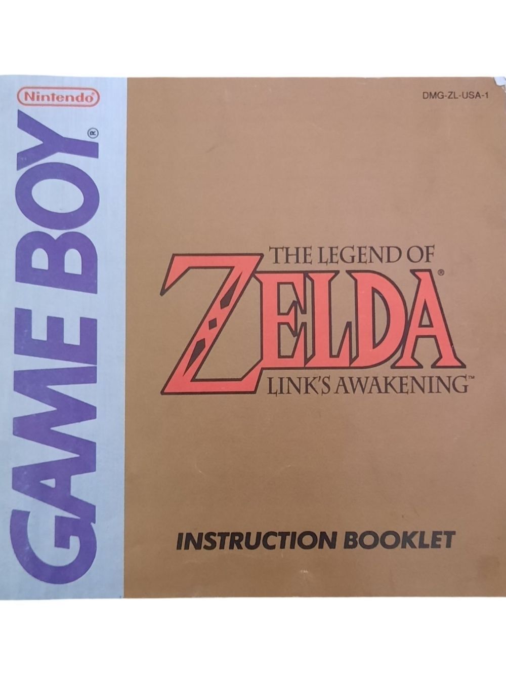 Nintendo Zelda: Link's Awakening Instruction Booklet - Brown & Purple